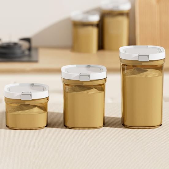 Герметичная банка для сухого молока, прозрачная банка для муки, герметичный контейнер для хлопьев с ложкой, герметичная банка для хранения продуктов для шкафа, столешницы, кладовой