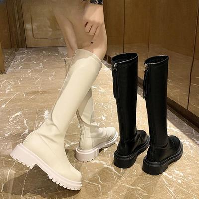 Женские резиновые сапоги Hevxm, ботинки-женская обувь, женская зимняя обувь, ботильоны на низком каблуке, с круглым носком, осень до середины икры