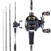 SOUGAYILANG Комбинированные катушки для удочек с 4-секционным удилищем Baitcaster, 12 + 1BB, кастинговая катушка, рыболовный набор