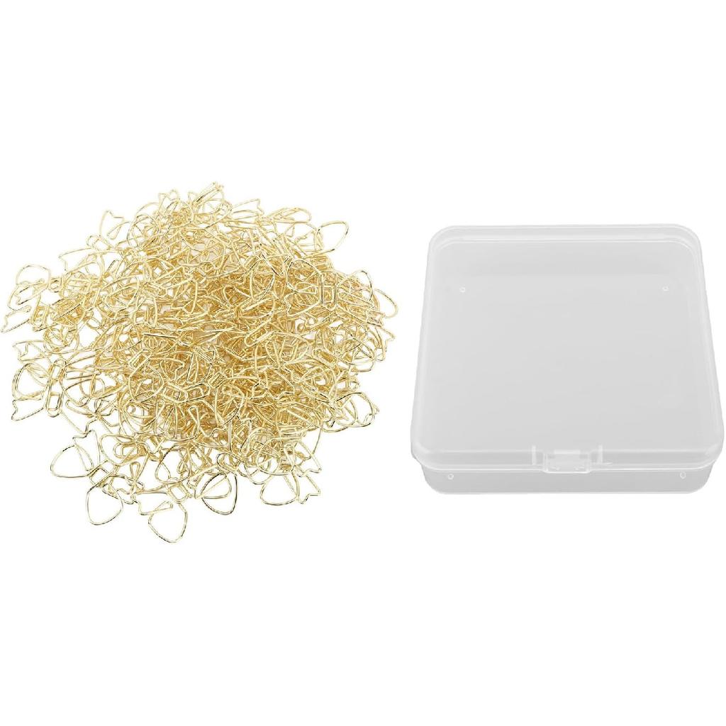 100 шт. Милые металлические скрепки с бантиком, Золотые скрепки с бантиком для офиса, школы, дома с коробкой, для закладок, фотоклипов, зажимов для заметок, календаря