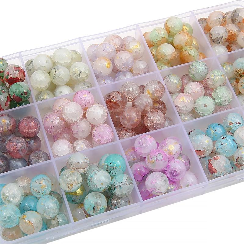 20 шт. 10 мм Необычные хрустальные стеклянные круглые бусины с потрескиванием для браслета и ожерелья DIY аксессуары для изготовления ювелирных изделий