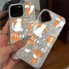 Оранжевый Кот Буквы Чехол для iphone Air 13 15 XR 16 Plus XS Max 18 Pro Max 14 11 12 17 Pro Серебристый Блеск Трескающийся Фон
