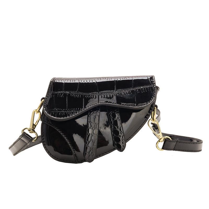 Fashionable Patent Leather Shiny Kids Mini Crossbody Bag Breathable Pure Color Child Shoulder Bag