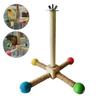 Spinning Birds Stand Perch Toy 360 Degree Rotation Wooden Exercise Wheel Parrot Perch Cage Accessories for Parakeets Budgies Lovebirds Finch Conure