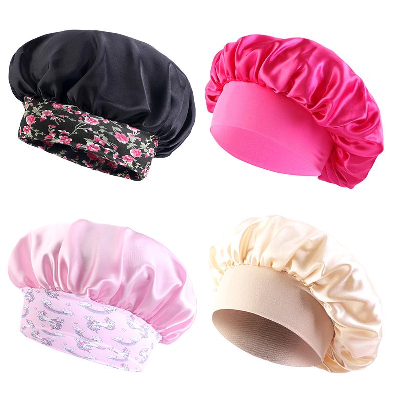 4PCS/LOT Kids Printing Stain Bonnet Baby Turban African Children Printing Bonnet Sleeping Cap Boys Girls Night Sleeping Hats