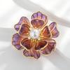 Chinese Style Enamel Peony Brooch Women'S High-End Suit Accessories Pin Coat Decorative Collar Pin Fixed Clothes
