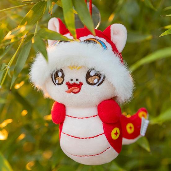 Год змеи кукла китайский зодиак змея плюшевая игрушка 2025 милый мягкий плюшевый зверек для детей взрослых зодиак змея фэн-шуй украшение символ удачи