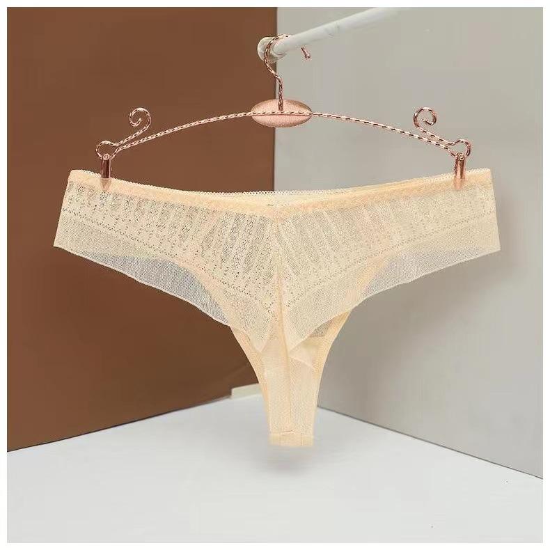 Women's Sexy Lace Thong Women's Mesh Seamless Low-waist Underwear Elephant Nose Thongs
