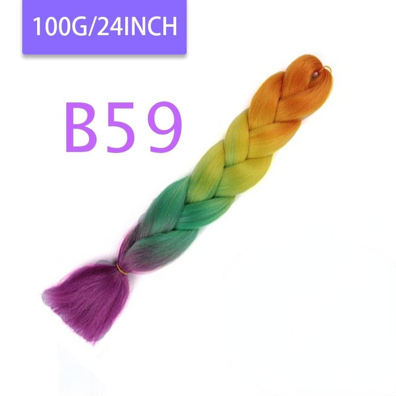 MISQUEEN Yaki Soft Hair Ombre Crochet Braiding Hair Extension For Braid 24 Inch Pink Synthetic Crochet Hair Jumbo Braid Hair