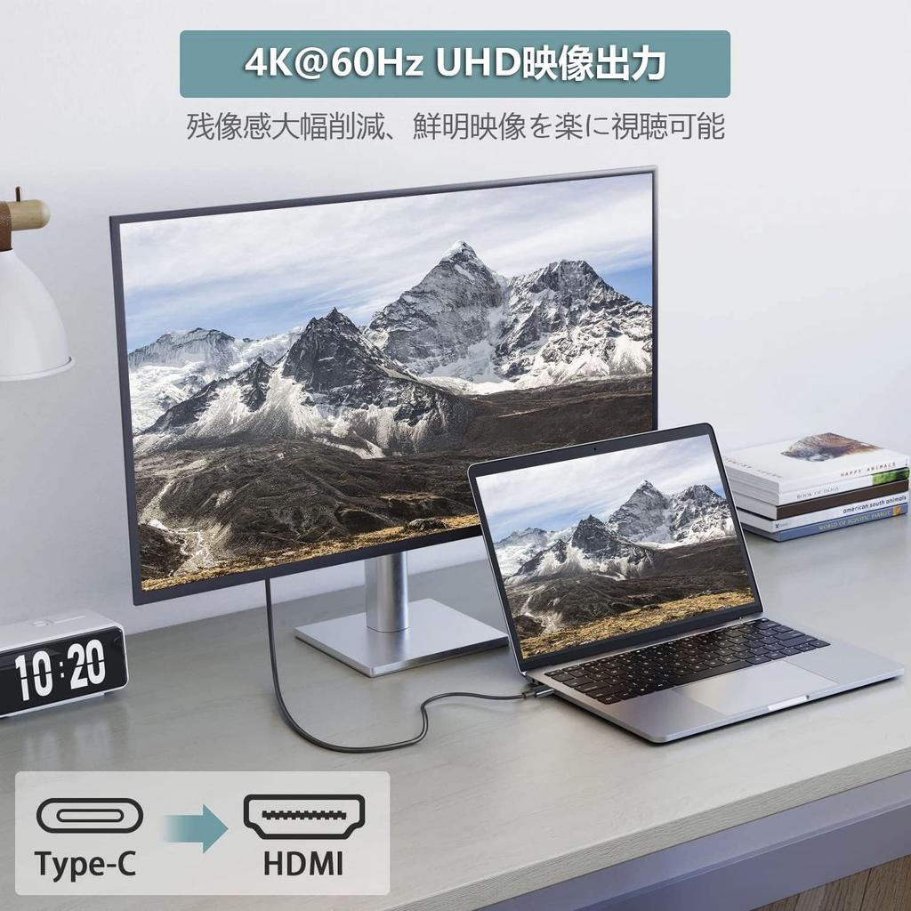 Кабель-конвертер USB C в HDMI 2 м Видео Thunderbolt Без настройки Широкая совместимость Кабель для подключения HDMI для iPhone MacBook Surface Galaxy и других -