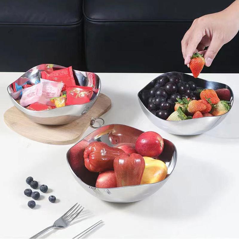 304 Stainless Steel Tall Footed Design Restaurant Ice Cream Bowl Durable Fruit Bowl Creative Salad Bowl Ins Home Accessories