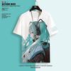 Футболка с 3D-принтом аниме Hatsune Miku для женщин, летняя, черная, с круглым вырезом, топы в стиле Харадзюку, футболка для девушки, уличная одежда, японский стиль, унисекс