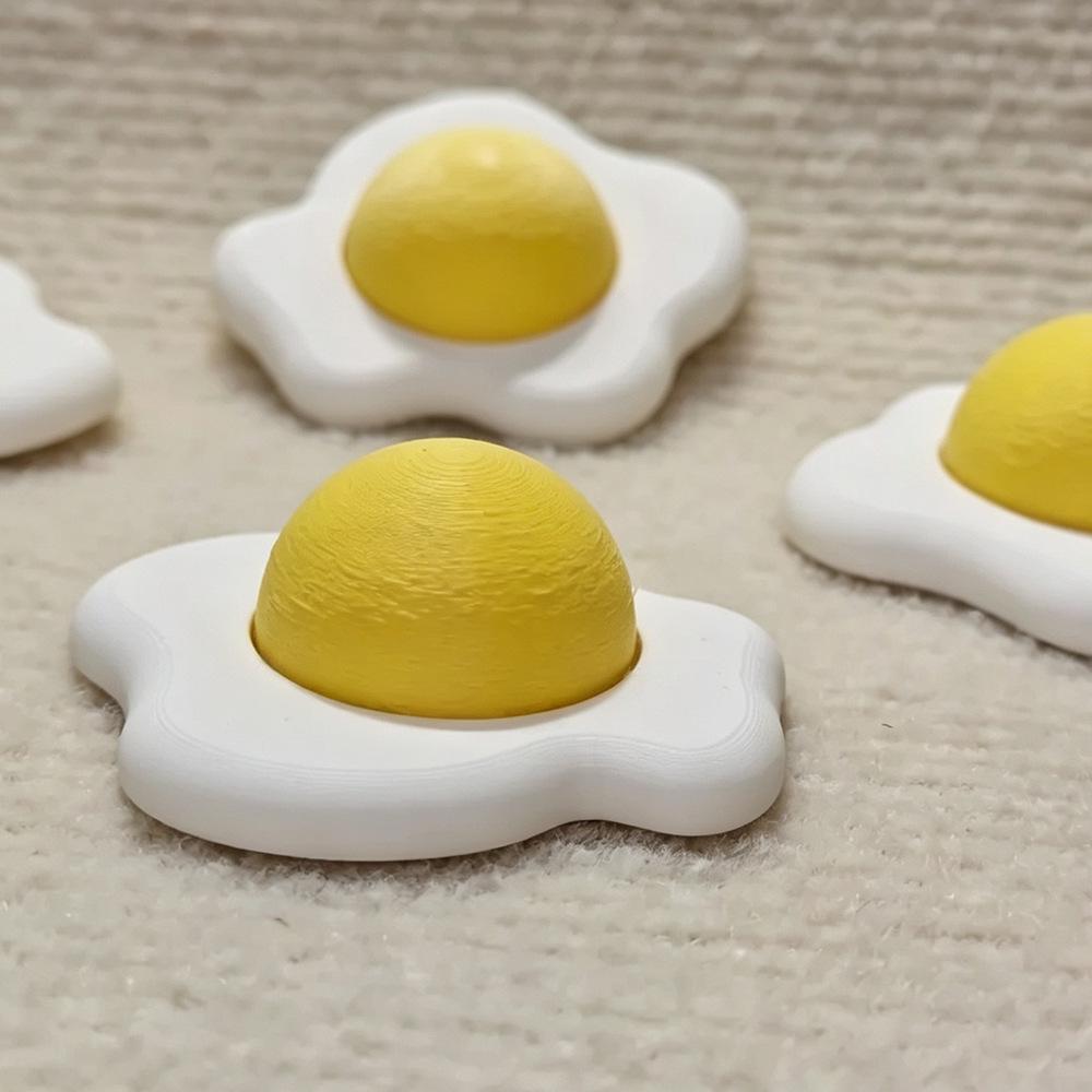Брелок Жареное Яйцо, напечатанный на 3D-принтере: Игрушка для снятия стресса и креативный подарок