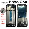 LCD Front Frame Housing For Xiaomi Poco C40 C50 C55 C61 C75 C85 4G 5G LCD Front Bezel Plate Housing Replacement Repair Parts