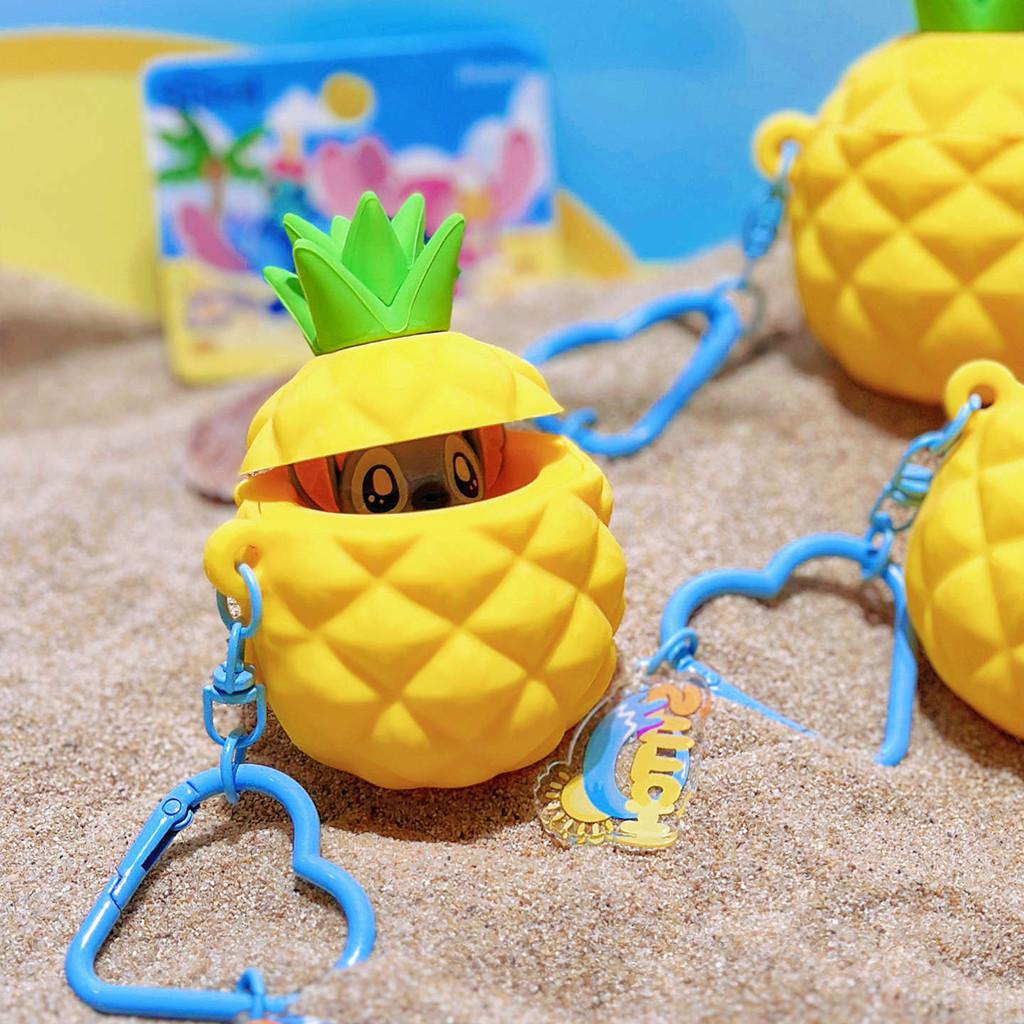 Stitch Summer Beach Collection Pineapple Silicone Keychain With Cute Character Design For Kids And Teens