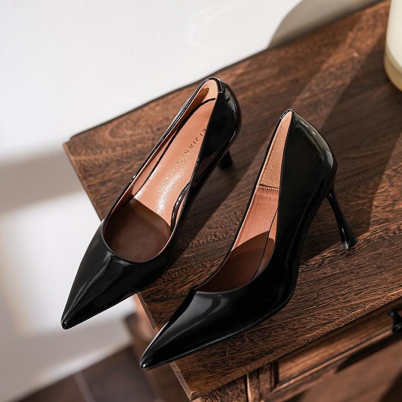 Soft Sheepskin Temperament Pointed High Heels Women's Thin Heels Commuter Professional Work Shoes Naked Pink Not Tired Feet