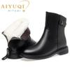 Women Boots Winter Shoes Large Size Non-slip Women Short Boots Genuine Leather Warm Natural Wool Women Snow Boot