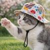 Cute Adjustable Dog Fisherman Hat Ear Exposed Comfortable Pet Sun Hat Breathable Dog Sunscreen Hat Walking