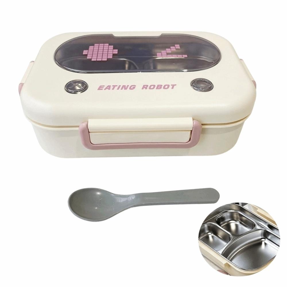 Stainless Steel Lunch Box 2/3 Grid Food Storage Case Student Lunch Box Thermal Lunch Box Office