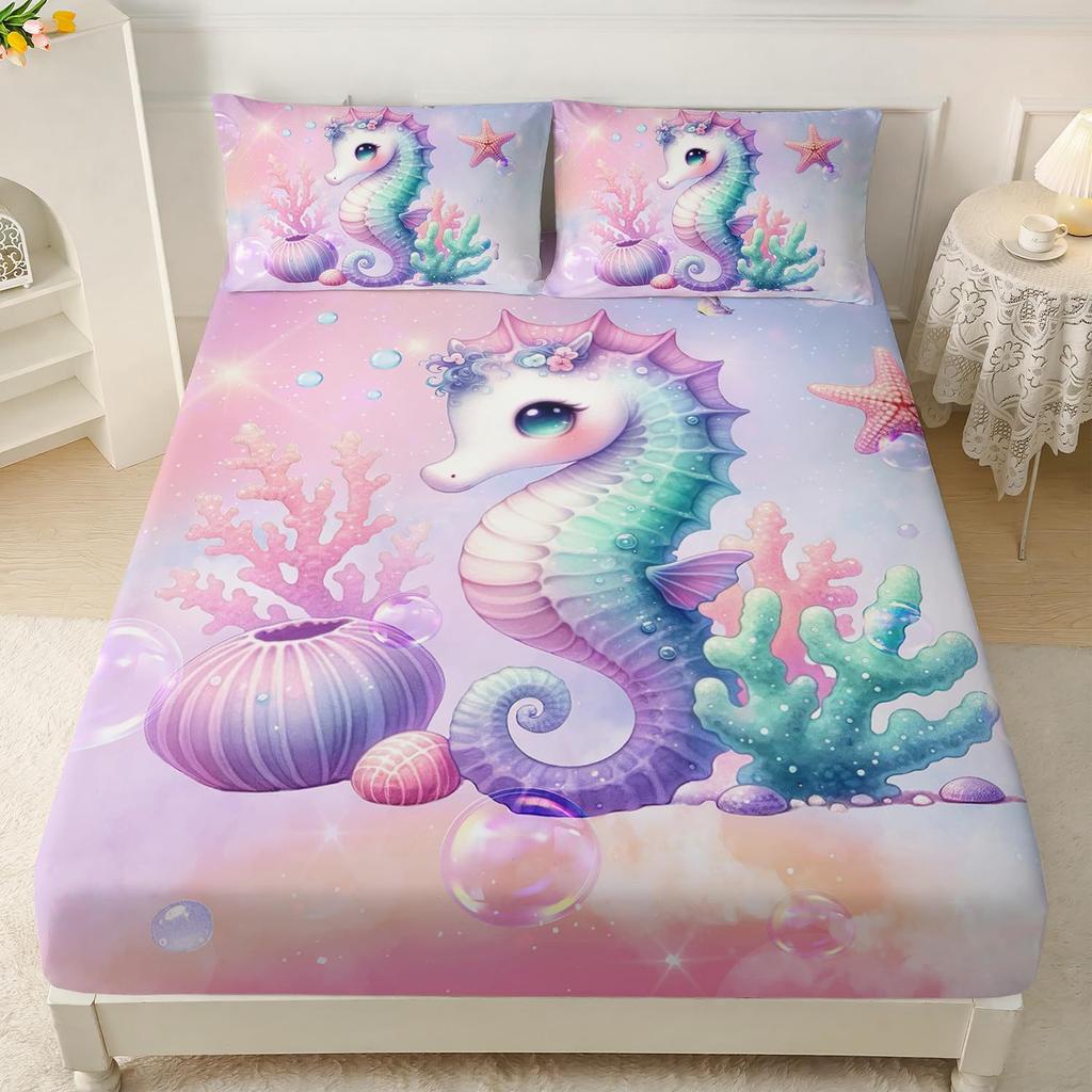Постельный набор из трех предметов с рисунком морского животного дельфина, с цифровой печатью, для двуспальной кровати