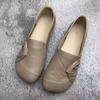 Middle-aged and Elderly Shoes Non-slip Plus Size Women's Shoes Flat Shoes Round Toe Soft Soles, Soft Leather Women's Single Shoes