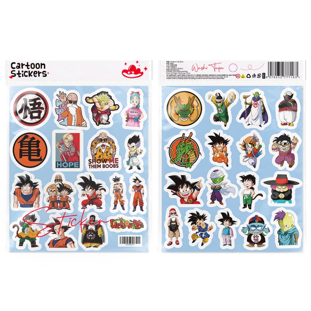 Наклейка Dragon Ball Водонепроницаемая Сноуборд Набор Dragon Ball, Набор из 104 Штук, Наклейки, Декали, Чемодан, Изображения Высокого Разрешения, Моэ, Автомобиль, Велосипед,