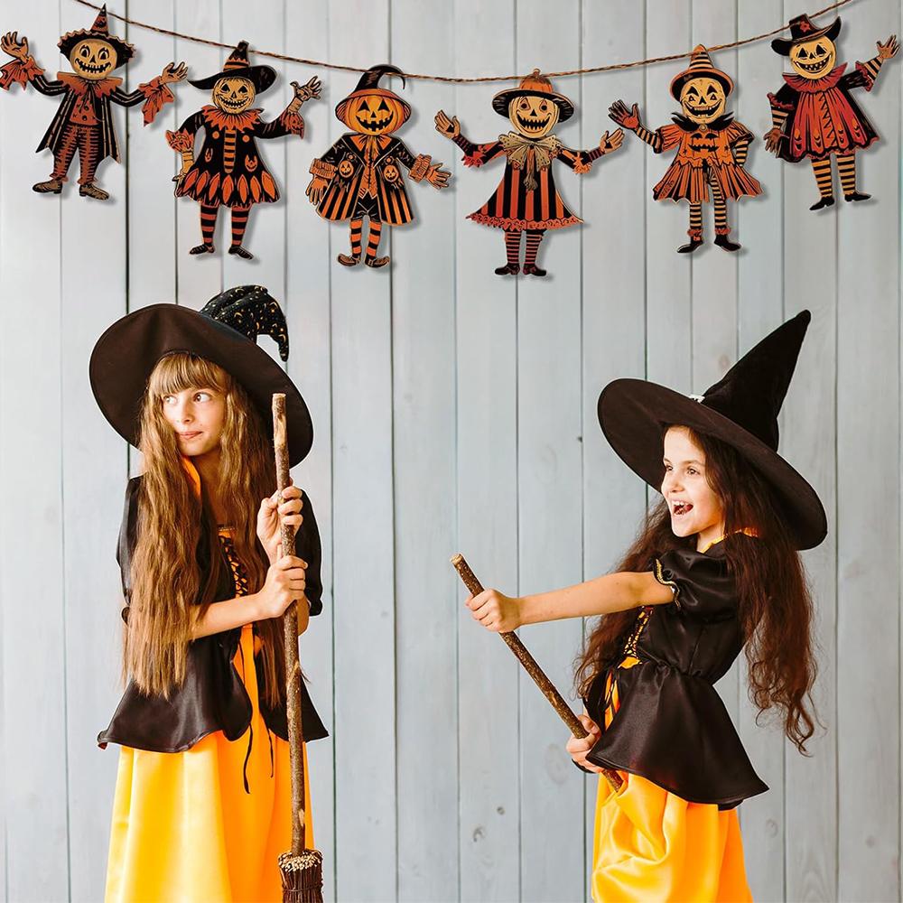 Wooden Halloween Bunting 6-piece Set