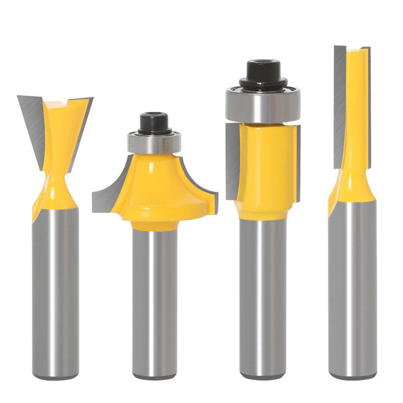 15 шт., 8 мм, 6,35 мм, набор фрез с хвостовиком, прямая фреза для резки по дереву, карбид вольфрама, резка, деревообработка