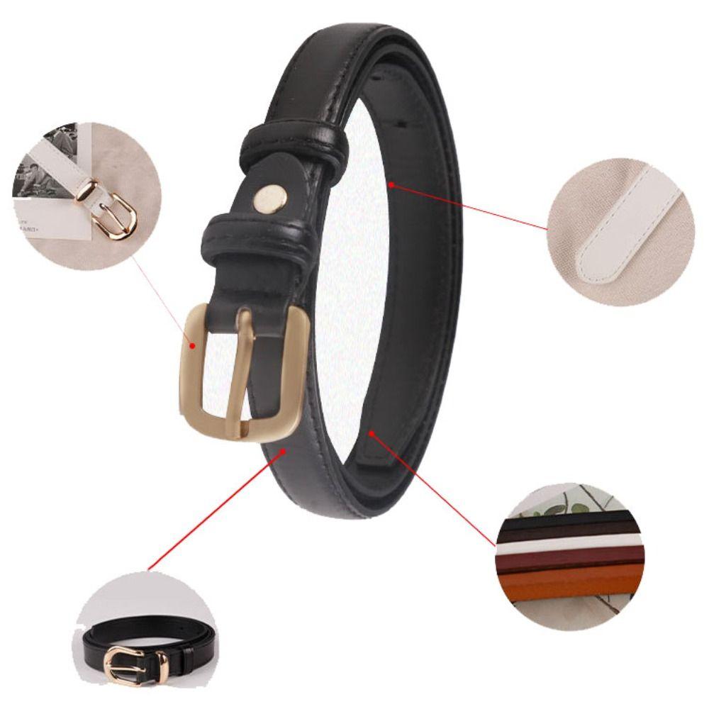 Luxury Design Leather Belt Women Thin Waist Strap Casual Pin Buckle Waistband