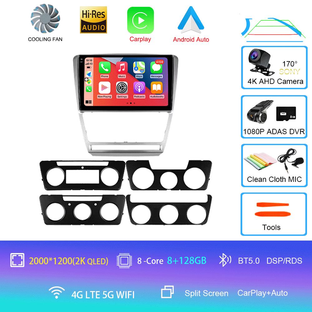 Android 14 Автомобильное радио для Skoda Octavia 2 A5 2008 - 2013 Мультимедийный видеоплеер Навигация стерео GPS Нет 2din 2 din dvd