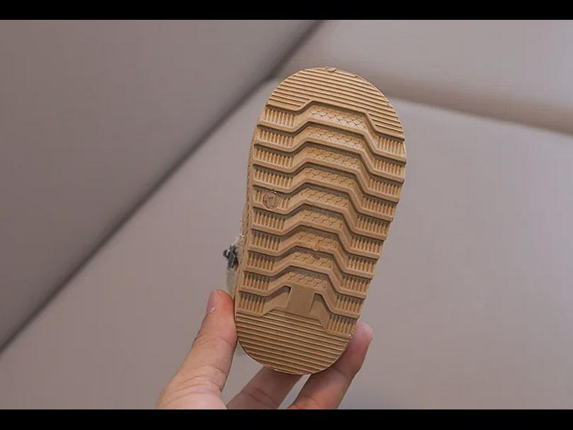 Водонепроницаемые детские зимние ботинки с плюшевой подкладкой, зимняя теплая обувь для малышей, мальчиков и девочек в возрасте от 1 до 6 лет.