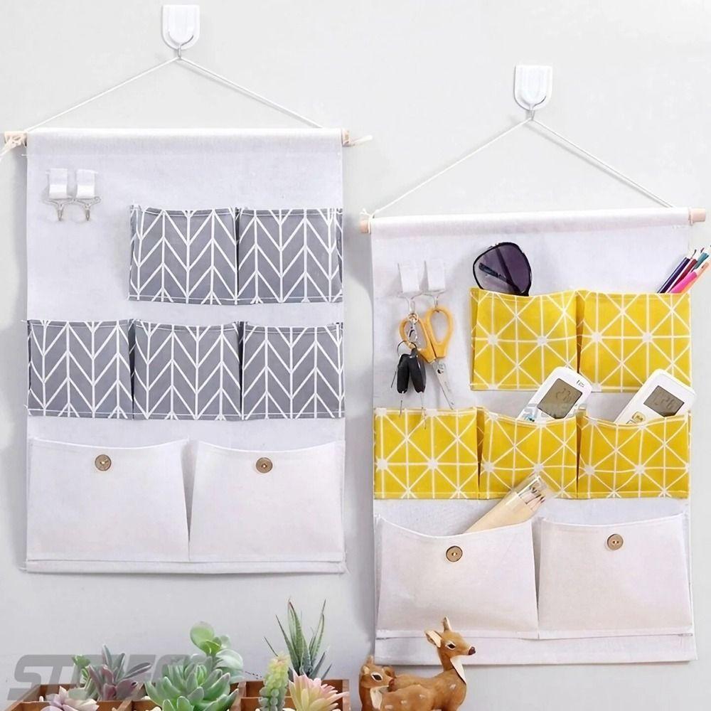Waterproof Sundries Storage Pouches Cotton Linen Cosmetic Toys Organizer Wardrobe