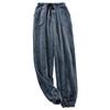 Men Straight Pajama Thicken Pants Coldproof Soft Stretchy Waist Men Pajama Trousers Homewear Garment