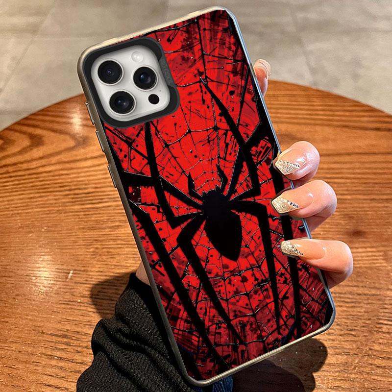 Black Spider Element Animal Print Phone Case For iPhone 16 Pro Max 15 14 13 12 11 XS X 8 7 Plus SE 2022 Shockproof Back Cover