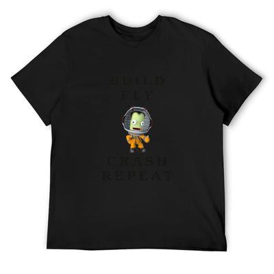 Строить летать падать повторять , Kerbal space program , Кербалы , детский мультяшный футболка оверсайз футболки мужчина хлопковая футболка мужчины