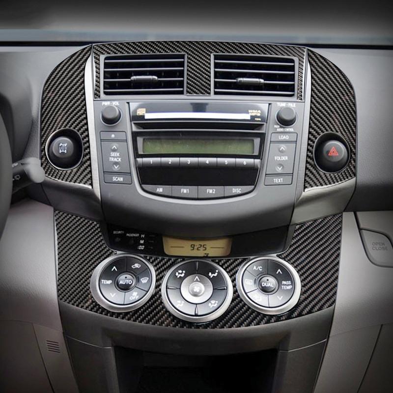 Углеродное волокно Автомобильный центр Панель управления Руль Декоративная крышка Наклейка Наклейка для Toyota RAV4 Внутренняя часть автомобиля