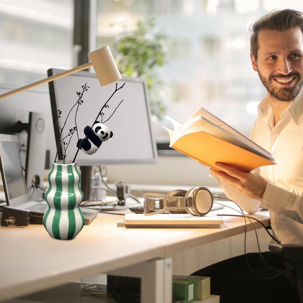 Керамическая ваза в форме тыквы Эстетичная ваза Полосатый контейнер для цветов Ремесло Ванная комната Кухня Внутреннее помещение Настольные центральные элементы Декор