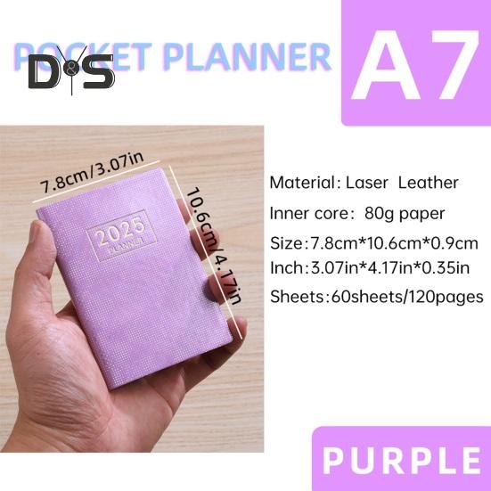 Плотная бумага блокнот гладкое письмо без растекания чернил искусственная кожа обложка 2025 ежедневник карманный формат чернил устойчивый бумажный планировщик