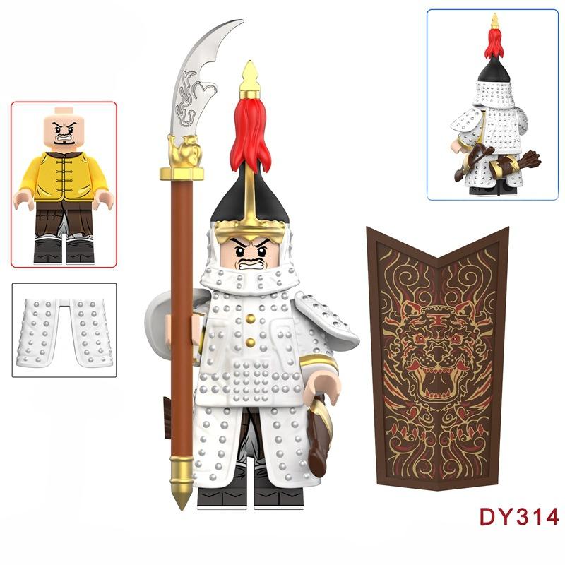 Китайская древняя кукла-солдат с восемью флагами, строительный блок, игрушка