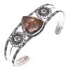 Turtela Jasper Gemstone Antique Silver Jewelry Cuff Bracelets 7''Adjustable