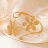 Metal Wide Open Bangle Multi Style Flower Bracelet Elegant Armlet  Hand Jewelry