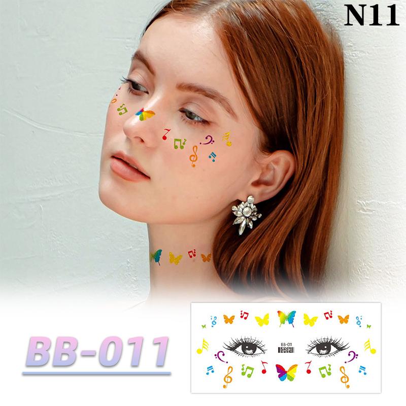 Радужная наклейка на лицо, водонепроницаемая временная татуировка, красочный узор, луна, звезда, боди-арт, рука, поддельные татуировки для женщин и мужчин