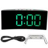 Digital Alarm Clock Mirror Smart Light Sensing Curved Screen LED Clock Digital Temperature Display