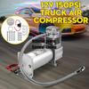 12V 150PSI 1/4" Hose Line Replacement Car Air Suspension Compressor Kit 1 Set Silver