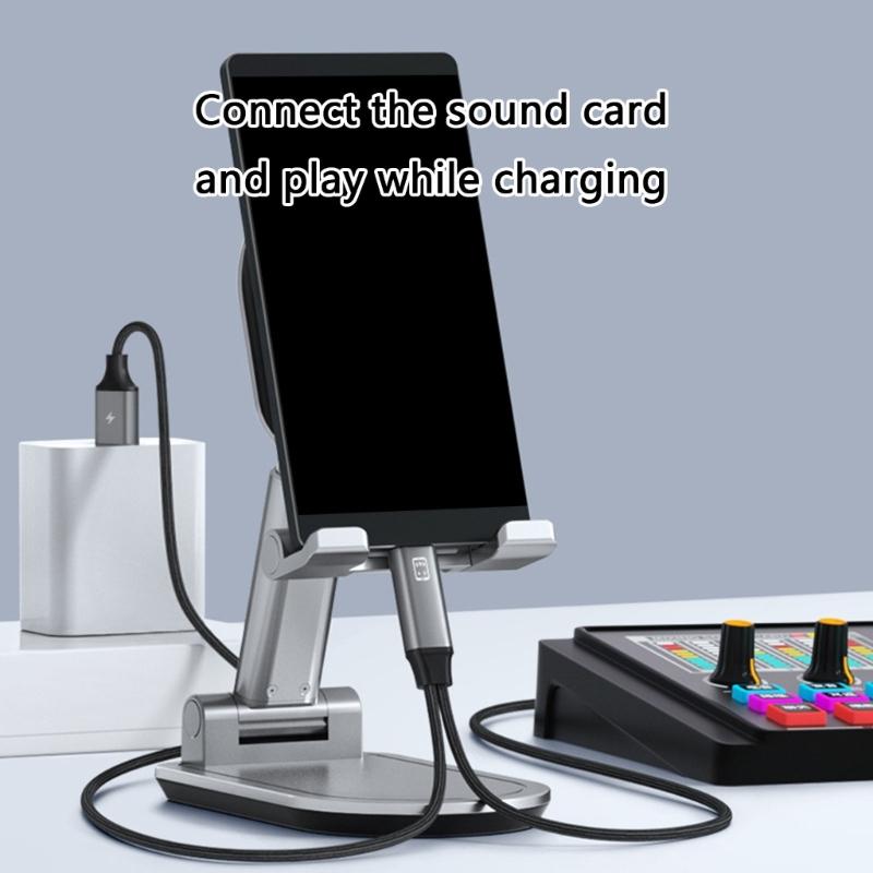Кабель-адаптер Type C - USB OTG высокой скорости 100 см, кабель для прямой трансляции со звуковой картой и функцией зарядки для телефонов