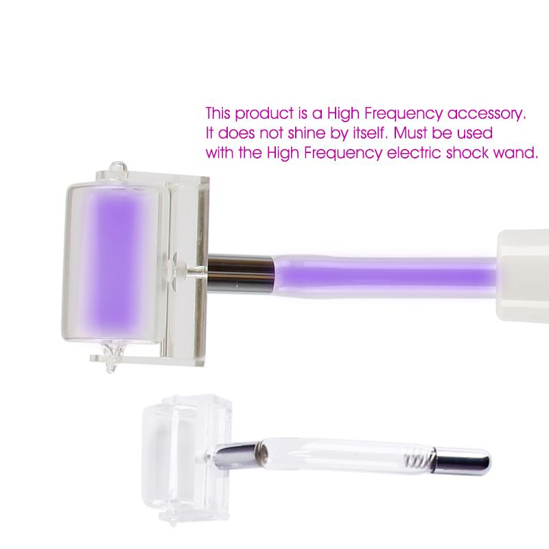 1 шт., высокочастотный аргоновый электрод для лица, насадка-насадка для трубок, массажер для лица, фиолетовый свет, уход за кожей лица, фиолетовый
