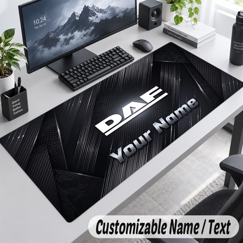 Custom Name Text Mouse Pad DAF Personalized Desk Pad For Work And Gaming