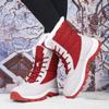 Waterproof PU Leather Snow Boots Fashion Women High Boots Plush Cotton Shoes Warm Winter Outdoor Walking Hiking Shoes