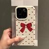 Red Heart Ribbon Bowknot Phone Case For iPhone 17 Pro Max 16 15 14 13 12 11  15 14 Plus X XR XS 16e 17Air Shockproof Soft Cover