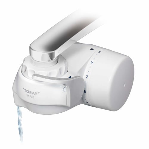 TORAY Trevino Super Slim Faucet-Mount Water Purifier with 1 Cartridge Set (SX705T-TSET) White